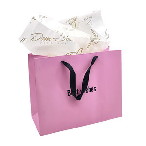 Bolsas de Papel Rosa para Compras con Asas y Logotipo Personalizado para Empaque de Ropa - Product Image 4
