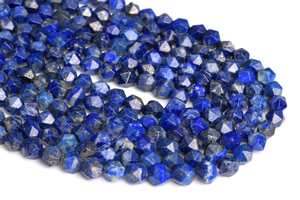 Perles de Lapis Lazuli Bleu Taillées en Étoile Facettées, Pierres Précieuses en Vrac, Fil Complet, Vente en Gros - Product Image 5