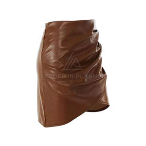 Jupe en cuir pour femme, fabrication sur mesure, design personnalisé avec votre propre logo, vêtements décontractés confortables, vente en gros de jupes en cuir pour femme - Product Image 2