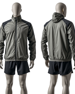 Ensemble veste coupe-vent et short pour homme, color block, séchage rapide, sportswear, manches longues, col montant, pour le printemps - Product Image 4