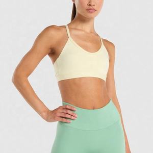 Sujetador deportivo transpirable para mujer, nuevo, al por mayor, de color liso, con diseño push-up y espalda hueca, para correr - Product Image 3