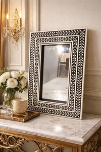 Handmade Wooden Bone Inlay <b>Mirror</b> <b>Rectangle</b> Luxurious Glam Decorative <b>Wall</b> <b>Mirror</b> Luxury Home Decoration By GIFTY CRAFT - Product Image 4