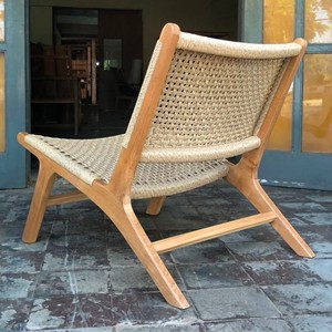 Fabricante OEM de Muebles de Madera de Teca Indonesia, Silla con Detalles de Cordón Tejido Personalizada, Venta Directa de Fábrica, Silla de Salón Moderna - Product Image 6