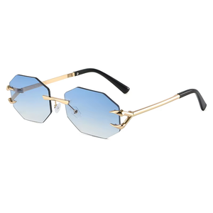 แว่นกันแดดทรงเหลี่ยมไร้กรอบสไตล์เรโทรสุดฮิตสำหรับผู้ชาย ขายส่ง - Product Image 6