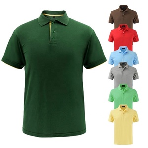 Polo de golf de manga corta con cuello vuelto, informal, liso, con panel lateral, a rayas, bordada - Product Image 4