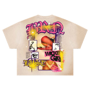 T-shirt Homme Oversize à Manches Courtes, Imprimé Wicked Girl, Style Formel, 100% Coton Jersey, Logo Frontal Sérigraphié, Tricoté - Product Image 1