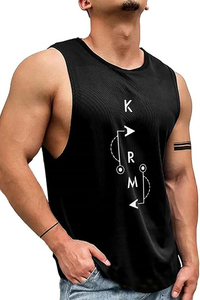 ราคาโรงงาน ODM เสื้อกล้ามผู้ชายระบายอากาศได้ดี พิมพ์ลายดิจิตอลด้านหน้า ผ้าทอ 160 กรัม โพลีเอสเตอร์ 100% ทรงหลวม ไซส์ใหญ่ - Product Image 2
