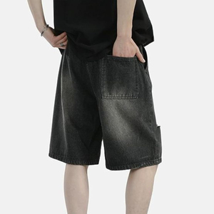 Shorts pour hommes personnalisés, tendance, de haute qualité, écologiques, à séchage rapide, en mélange polyester/coton, poids moyen, effet délavé, avec cordon de serrage - Product Image 6