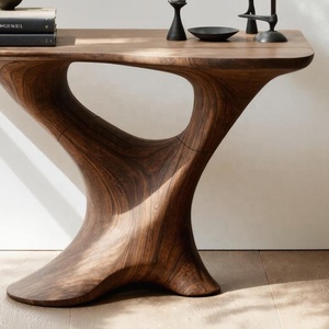 Table console en bois naturel faite à la main meubles de table d'entrée de ferme table d'entrée étroite rustique décor à la maison unique - Product Image 3