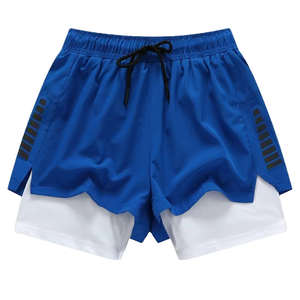 Double <b>Layer</b> Basketball Shorts for Men Fashionable Workout Shorts with Compression Inner Premium Sports Shorts for Outdoor - Product Image 3