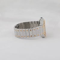Montre de luxe pour homme LUXESHINE JEWELLERY, cadran carré, quartz, alliage d'acier inoxydable, sertie de diamants Moissanite VVS1, cristal saphir, 41 mm, 10