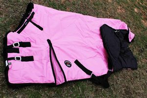 Couverture d'hiver pour chevaux avec cache-cou amovible, imperméable et doublure polaire - Product Image 5