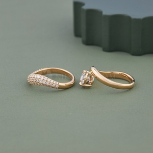 Trendy Design Pear Cut Curve Diamond <b>Ring</b> Lab Grown Diamond <b>Ring</b> with IGI Certified & VVS Clarity from <b>Indian</b> Supplier - Product Image 2