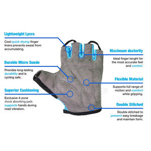 Gants de cyclisme en néoprène et cuir, matériau durable, gants de cyclisme confortables - Product Image 3