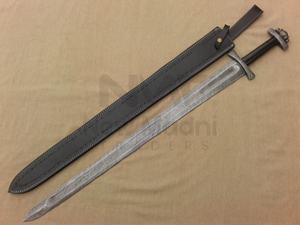 DAMASCO HECHO A MANO CUERNO NEGRO MANGO VIKING SWORD 2017 - Product Image 2