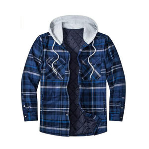 Customizable Front Logo Hooded <b>Flannel</b> <b>Jacket</b> for Men-Streetwear Outdoor Use - Product Image 2