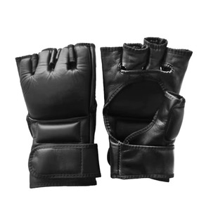Guantes de MMA Blancos Premium con Ribete Negro, Guantes de Grappling Profesionales para Artes Marciales, Sparring, Entrenamiento de Boxeo con Palma Abierta - Product Image 4