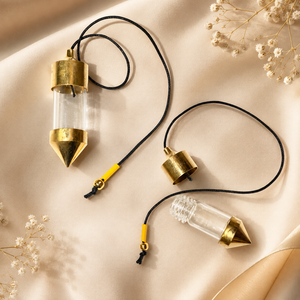 Colgante de Péndulo Chapado en Oro con Cámara de Vidrio, Hecho a Mano, Feng Shui, DIY, Arte Coleccionable - Product Image 1