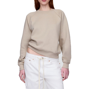 เสื้อสเวตเชิ้ตคอกลมผู้หญิงสไตล์ใหม่ ผ้าฝ้าย 100% พิมพ์ลายด้านหน้าตามสั่ง ระบายอากาศได้ดี สีพื้น แขนยาว สำหรับฤดูใบไม้ร่วง - Product Image 1