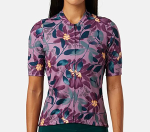 Maillot de cyclisme floral pour femmes, maillot de cyclisme personnalisé à imprimé floral, maillot de cyclisme de performance pour femmes - Product Image 1