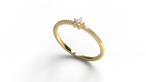 Luxury 18K Gold Flower Cluster Diamond Ring Dainty Pave Round Diamond Ring Stackable Band Fine Jewelry Engagement Gift for Women - Product Image 2