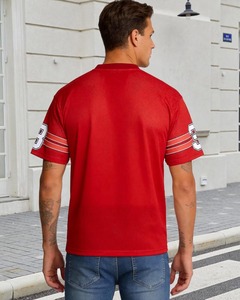 T-shirt en maille col V à manches courtes unisexe coupe ample respirant style sportif imprimé étoiles vertes Jésus-Christ 33 - Product Image 5