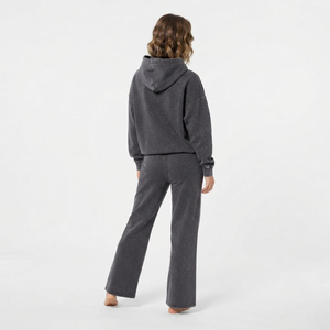 Trendy Charcoal <b>Grey</b> Two Piece <b>Acid</b> <b>Wash</b> <b>Tracksuit</b> For Women Wholesale High Quality <b>Tracksuit</b> Hoodie Custom Logo - Product Image 4