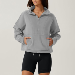 Sudadera con Cierre de Cremallera 1/4 para Mujer, con Logotipo Personalizado, de Alta Calidad, Sudadera Informal, Sudadera Holgada para Mujer - Product Image 4