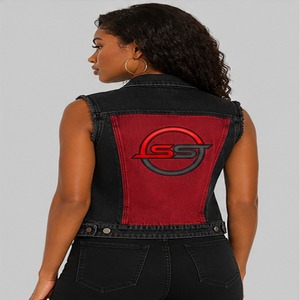 Gilet en jean classique sans manches pour femme avec boutons sur le devant, col classique, gilet décontracté pour un look superposé au quotidien - Product Image 2