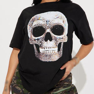 Camiseta Oversize Personalizada con Gráficos de Diamantes de Imitación, Unisex, de Algodón, Estilo Casual Urbano, Manga Corta, Marca Privada, OEM, ODM, Proveedor de EE. UU. - Product Image 4