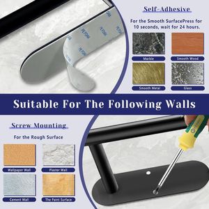 Portarotolo da Cucina Autoadesivo in Acciaio Inossidabile Nero, Montaggio a Parete o su Mobile per un Comodo Uso Domestico - Product Image 2