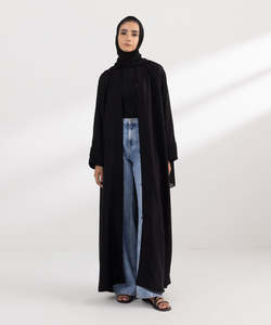 Custom Design Solid Color Custom Logo <b>Plus</b> <b>Size</b> Spring Autumn Islamic <b>Dress</b> Abaya Comfortable Breathable Women's Wholesale OEM - Product Image 4