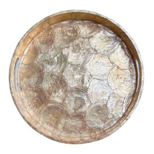 ถาดเสิร์ฟไม้หรูหราแบบพกพา ผลิตจากไม้มุกขาว สำหรับจัดแสดงอาหาร ตกแต่งสวยงาม เป็นมิตรกับสิ่งแวดล้อม รับผลิตตามแบบ OEM ODM ทนทาน - Product Image 1