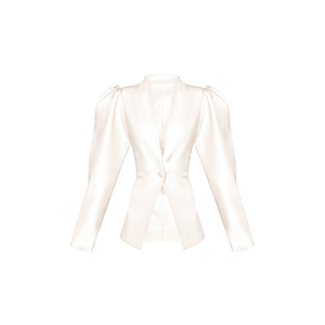 Blazer blanc élégant pour femme, col en V, taille cintrée, professionnel, à bouton unique, collection automne-hiver, idéal pour le bureau, vente en gros ODM/OEM - Product Image 2