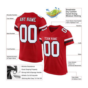 Maillot de football rétro américain personnalisé pour homme, impression de haute qualité, coupe ample en polyester, transferts thermiques pour t-shirts - Product Image 5