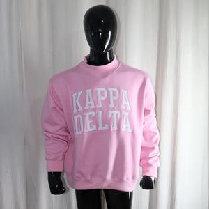 Sudadera rosa bebé con cuello alto, 100% algodón, aplique bordado en blanco, cuello ancho, URBAN PRODUCTIONS - Product Image 1