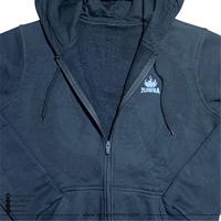 Sweat-shirt à capuche zippé gris foncé pour homme, 100 % coton molletonné, coupe décontractée, design uni, logo frontal, idéal pour l'automne