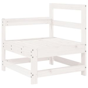 Ensemble de salon de jardin modulaire en pin massif blanc 5 pièces, collection de meubles d'extérieur durables et élégants - Product Image 4