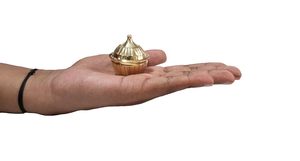 Brass Kumkum <b>Box</b> with Decorative Lid Traditional Indian Pooja Sindoor <b>Container</b> Antique Gold Finish Hindu Religious Ritual Decor - Product Image 3