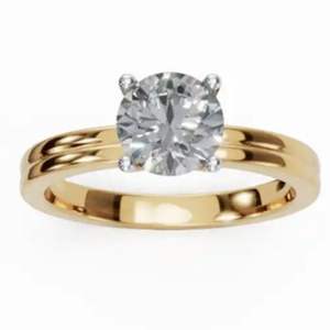 Anillo Doble con Diamante Solitario Cultivado en Laboratorio Roxana, 0.300 Quilates, Piedra Única, Oro Sólido de 9KT/18KT, Oro Amarillo, Oro Rosa, Oro Blanco, Joyería - Product Image 1