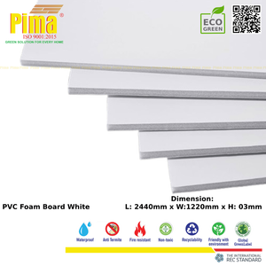 Plaque en mousse PVC WPC blanche de 3 mm d'épaisseur, imprimée sur mesure, densité 0,6 g/cm³, pour meubles d'intérieur et panneaux publicitaires - Product Image 1