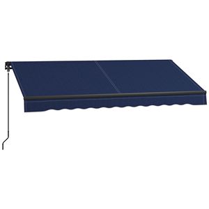 Tenda da Sole Retrattile Blu 2,4m x 2m (8FT x 6.5FT) con Telaio in Alluminio e Cassonetto, Resistente ai Raggi UV 280gsm, per Terrazze, Balconi e Giardini - Misura 4M - Product Image 1