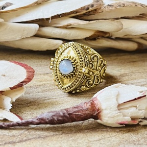Premium Look Moonstone Brass <b>Ring</b> 18k <b>Gold</b> Plated <b>Cocktail</b> <b>Ring</b> Filigree Vintage Texture Statement <b>Ring</b> Wholesale Handmade <b>Ring</b> - Product Image 5