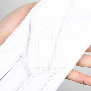 White <b>Leather</b> <b>Gloves</b> <b>for</b> Men <b>Women</b> Full Finger Soft <b>Leather</b> Long Cuff Hand Stitched Fashion Dress <b>Gloves</b> Custom OEM - Product Image 6