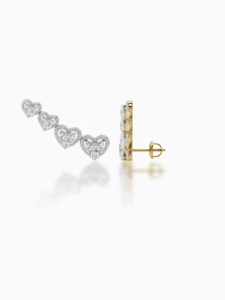 Pendientes de Diamantes con Corte Corazón, Plata 925, Joyería Romántica para Boda, para Mujer - Product Image 2