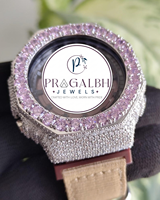 Pragalbh Jewels Maßgefertigte Diamantbesetzte Uhr Mikro-Pavé Moissanit-Uhr Luxuriöse Hip-Hop Quarzuhr aus Edelstahl