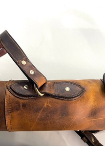 Handmade Leather MOLLE Medium Firmness Shooting Case Scabbard Gun <b>Sling</b> Custom Slip Bag with Shoulder Strap for Hunting - Product Image 4