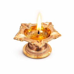 Antique Style Copper Diya Traditional <b>Oil</b> <b>Lamp</b> for Diwali Pooja Home Temple Decoration Handcrafted Deepam Decorative Prayer - Product Image 1
