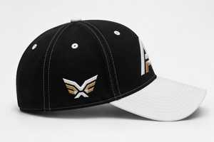 Gorra de béisbol negra y blanca de 6 paneles con logotipo de la letra A bordado, gorra ajustada para adultos, uso casual. - Product Image 2