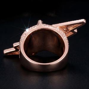 Anillo de cóctel de lujo con diamante moissanita VVS, forma de estrella brillante, plata de ley 925, chapado en rodio, estilo hip hop. - Product Image 4